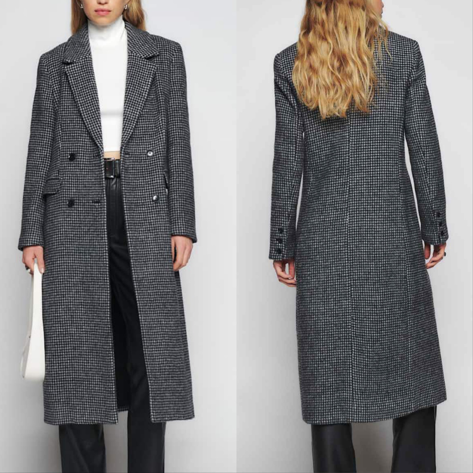 Reformation Houndstooth Peacoat
